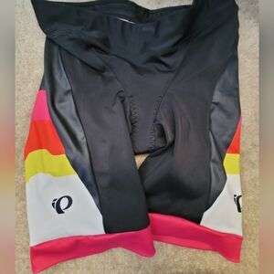 Pearl Izumi Black Shorts with Pink and Yellow Accents